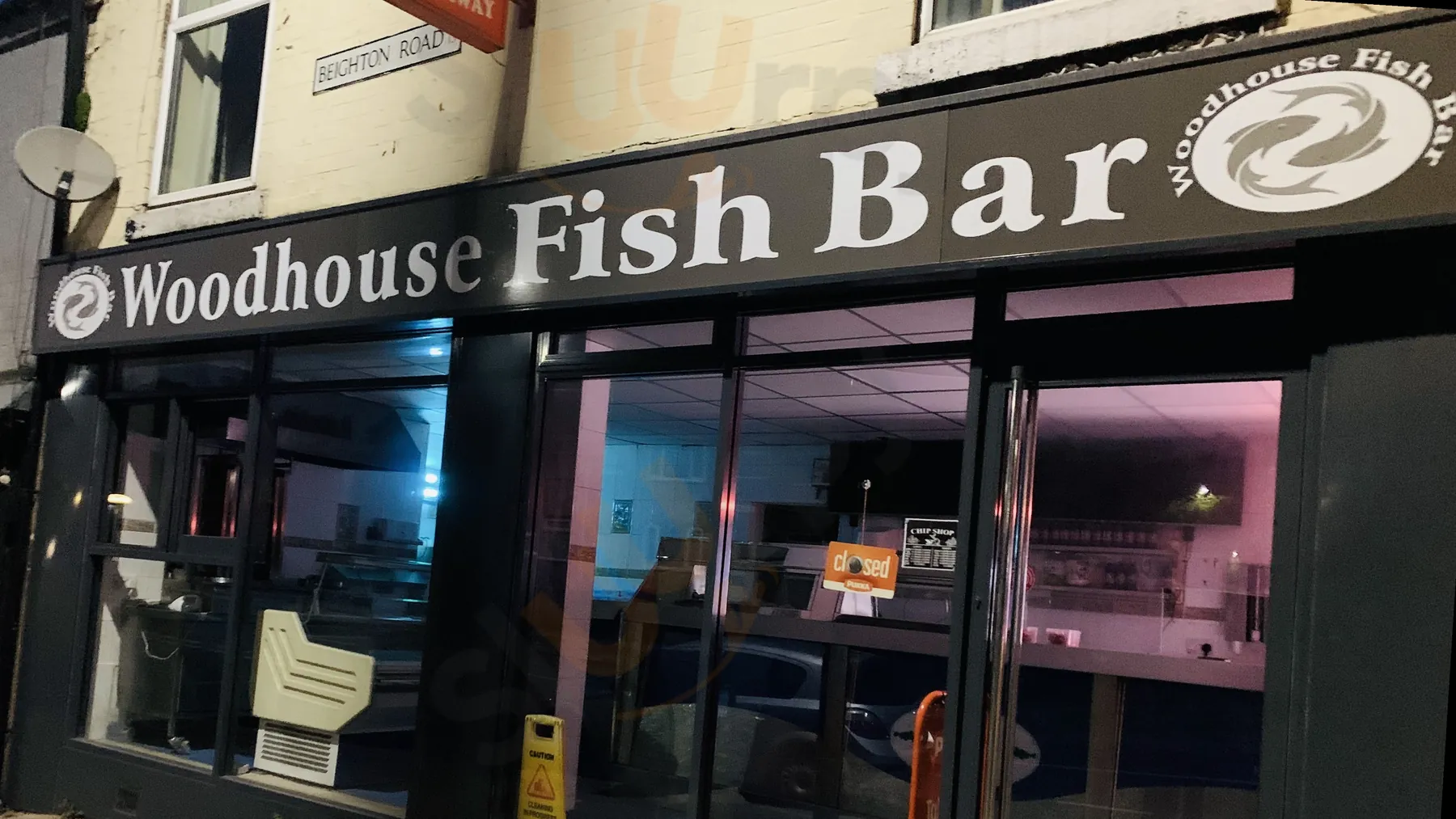 Woodhouse Fish Bar shopfront on Beighton Road